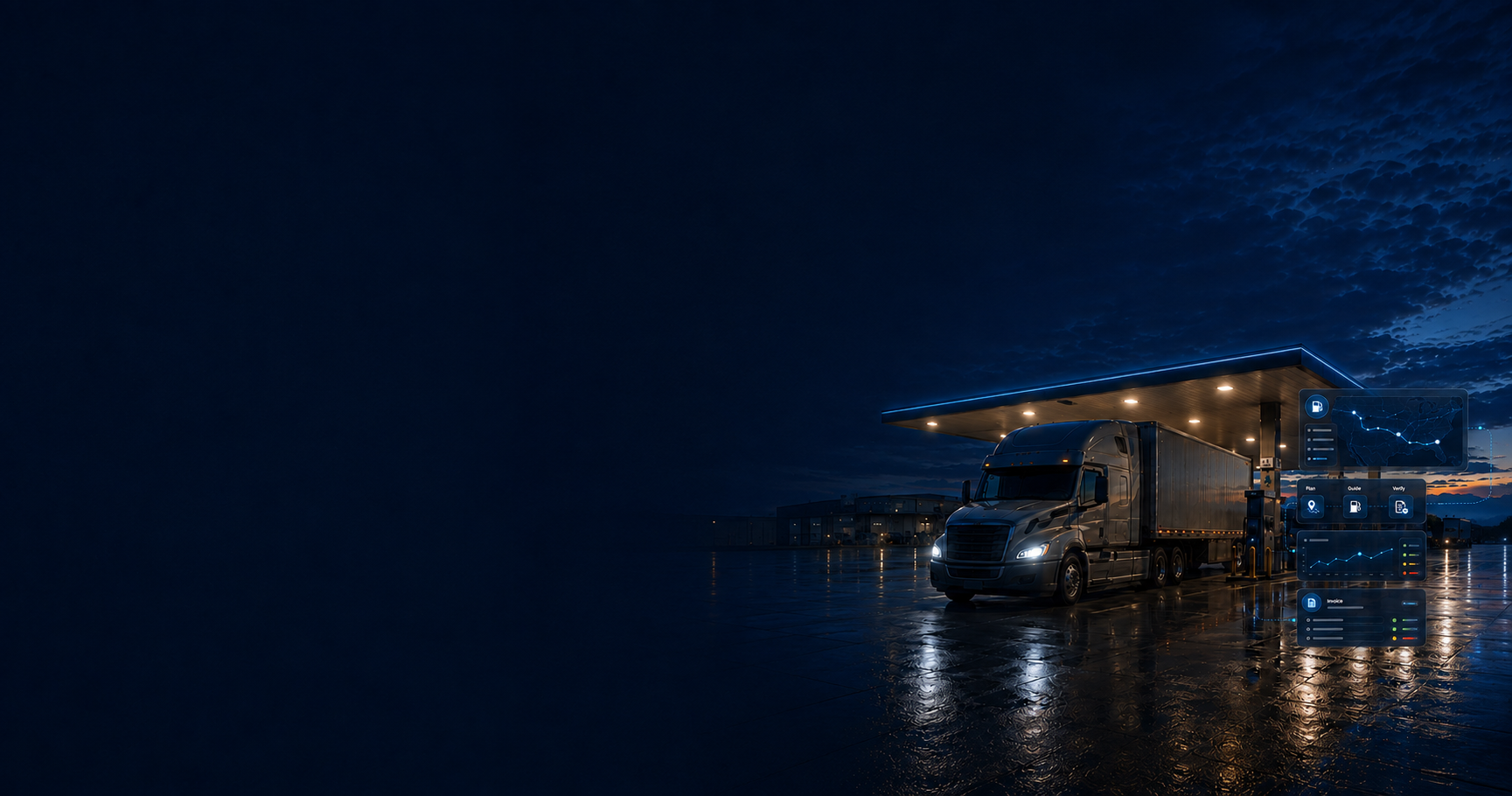 FuelPlanner fuel stop intelligence background